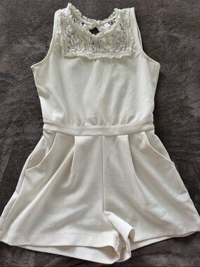 Target Lace Yoke Ivory Romper